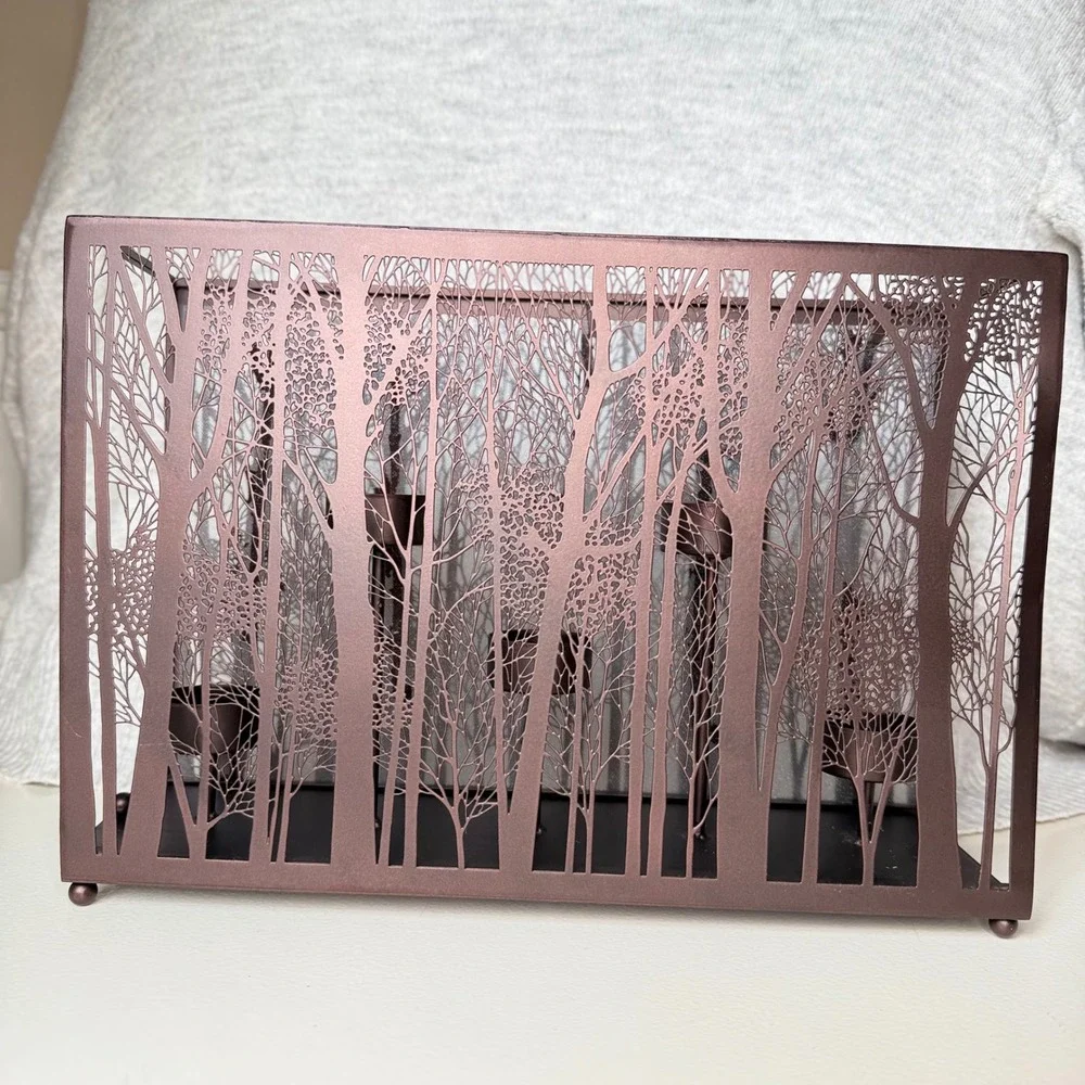 Yankee Candle Multi Forest Silhouette 5 Tea Light Holder Bronze Metal Brown Tree